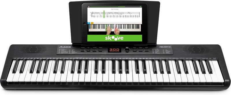 Alesis بيانو كهربائي ميلودي 61 MK4 للمبتدئين مع 61 مفتاح ومكبرات صوت وحامل لوحات/نوتات موسيقية و300 صوت ودروس موسيقية - Image 1